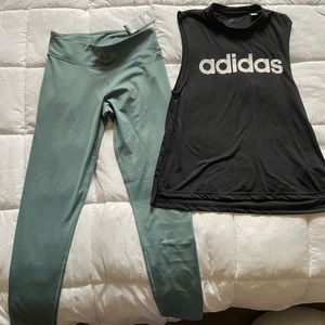ADIDAS workout tank top & leggings set